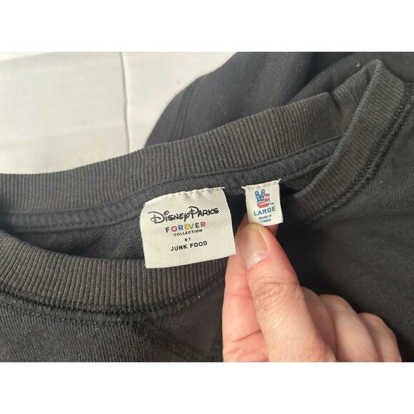 Disney Parks Forever x Junk Food Mad Hatter Lightweight Sweatshirt Adult L Black - Picture 3 of 9
